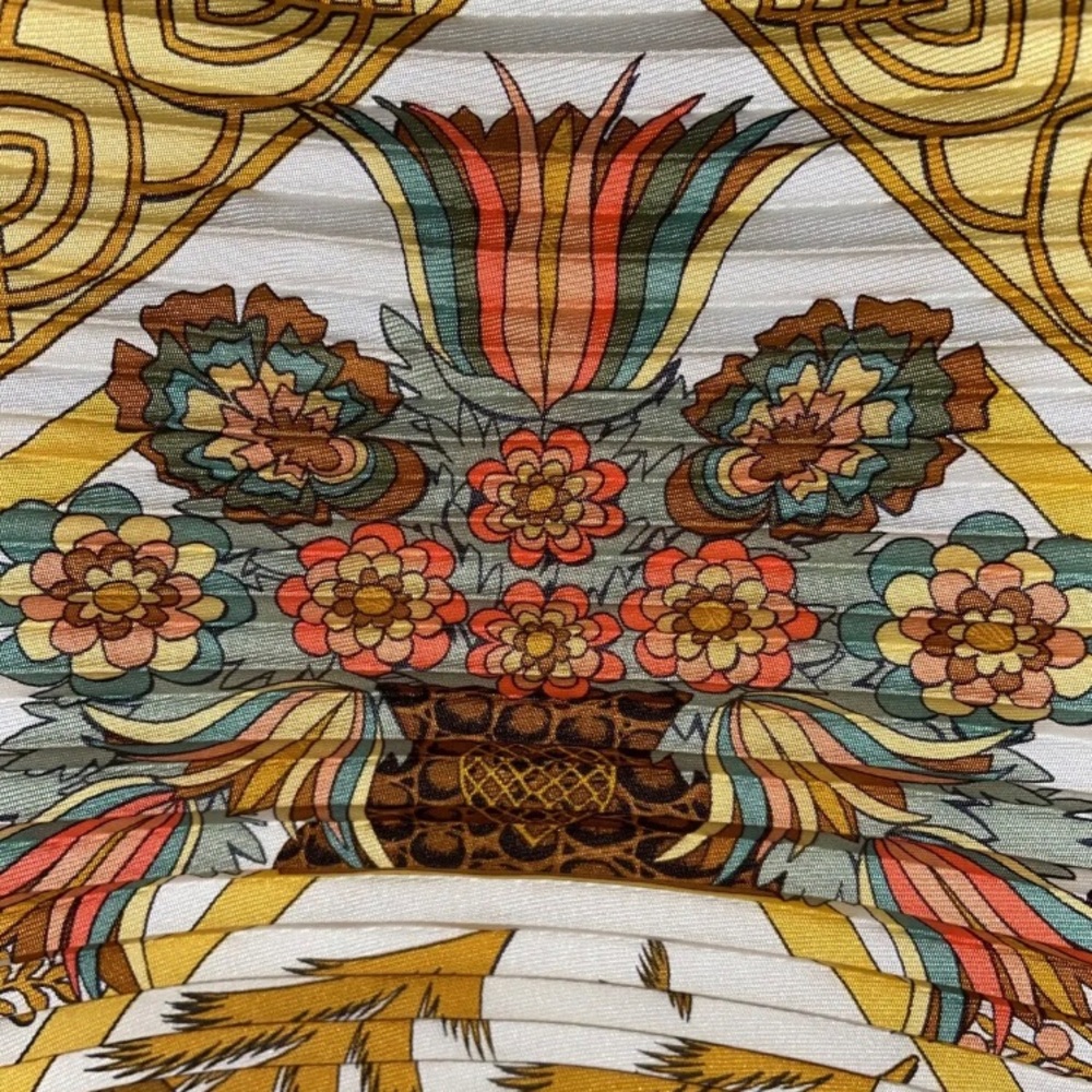Hermes Scarf Decoupages Plisse Pleated With Box